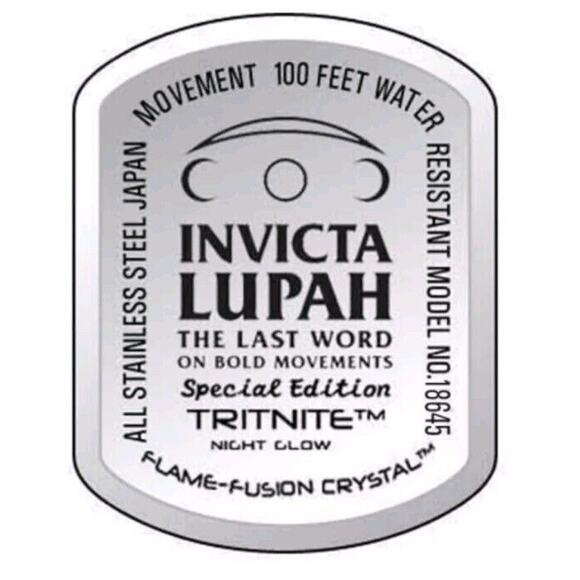 INVICTA Special Edition LUPAH 18645 Stainless Steel Rectangle Dial Watch Discont - Picture 3 of 16
